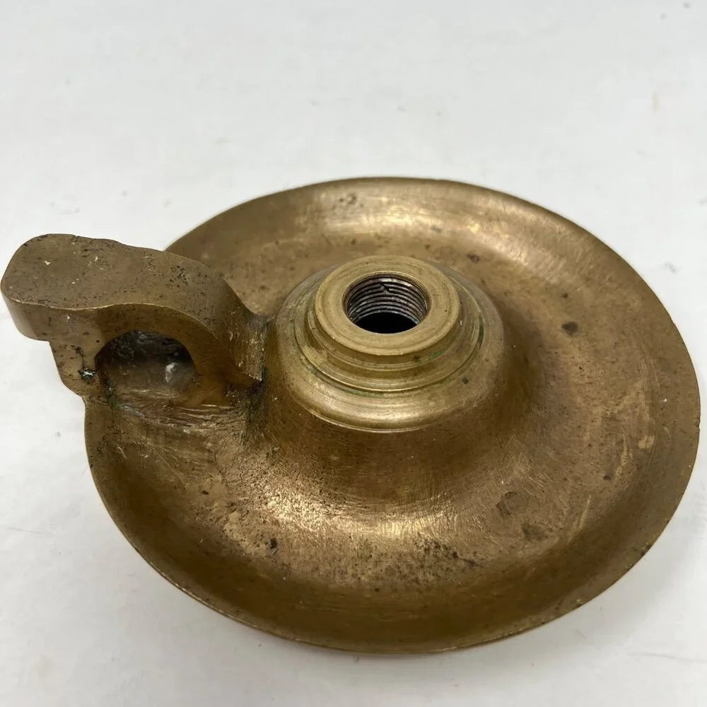 Vintage Brass Chamber Candlesticks Candle Holder Pair 6.5” Rustic Heavy Handmade